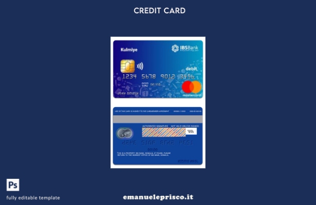 modello di carta di debito mastercard Somalia IBS Bank Kulmiye in stile verifica